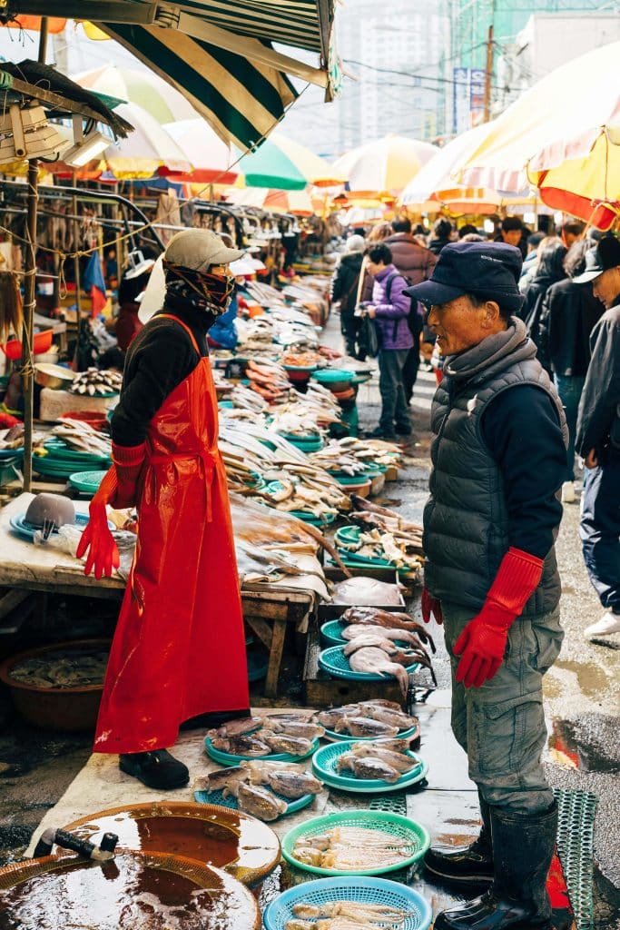 Mercado de pescado en Busan
