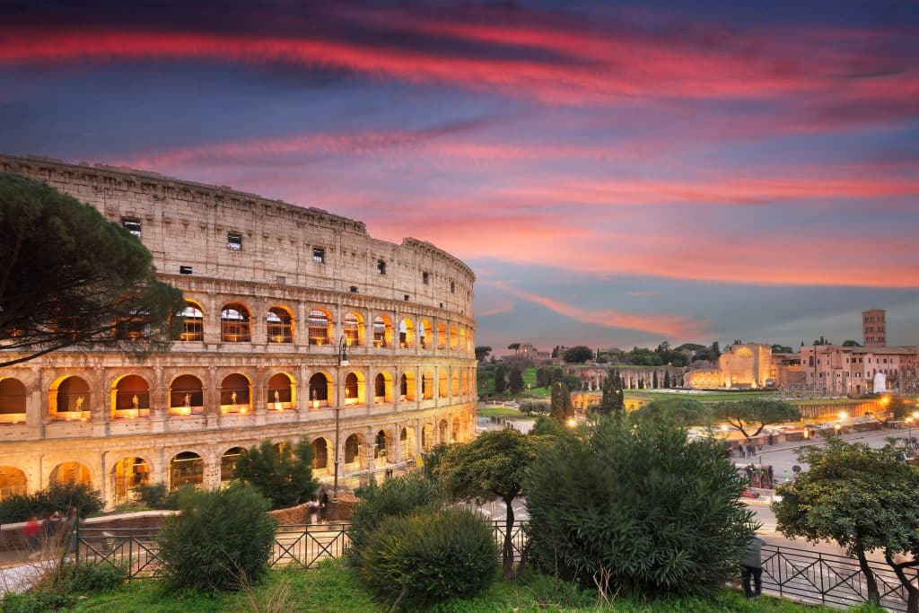 Roma con vista al atardecer
