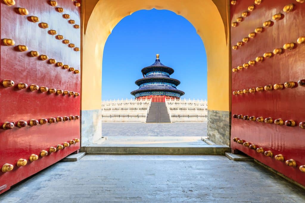 Vista del templo del cielo en China